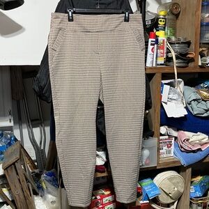 Soho Apparel Women's Houndstooth Leggings - Black and Brown Pull Ons Size XL